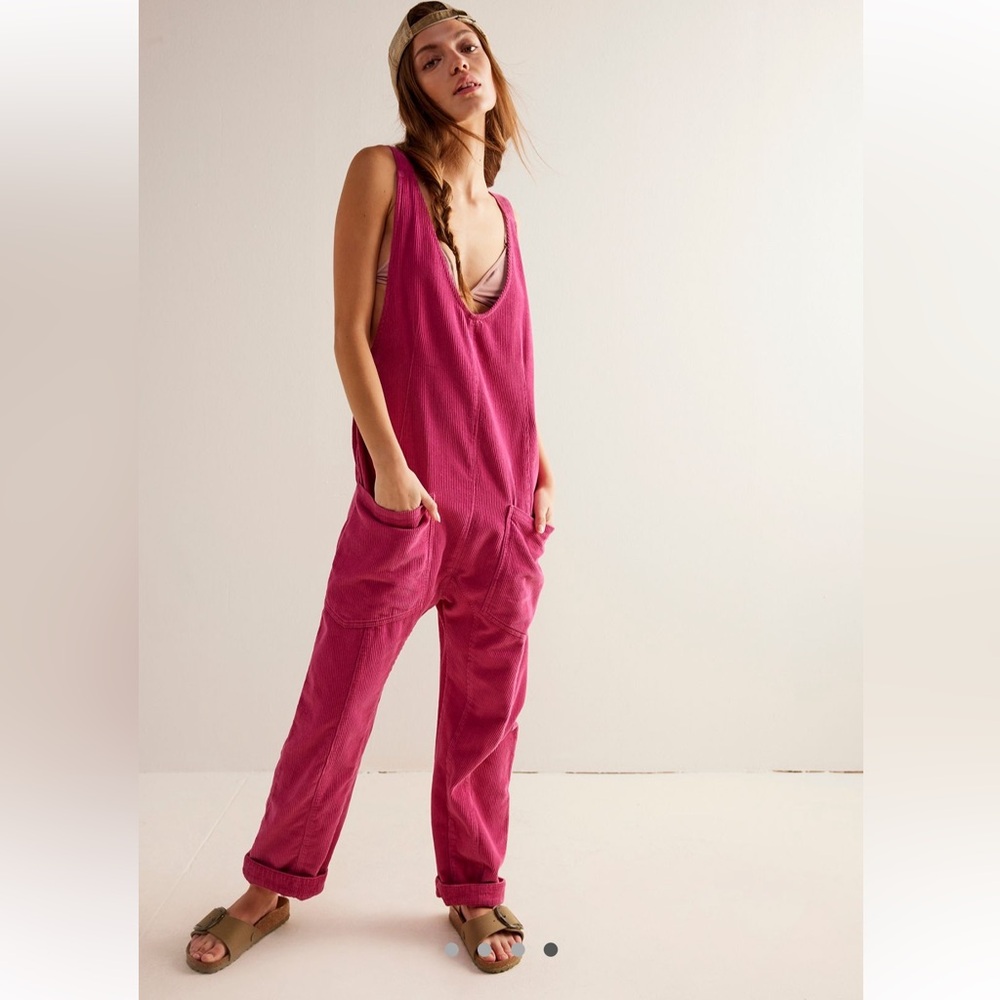 We The Free High Roller Cord Jumpsuit in Pink Size XS